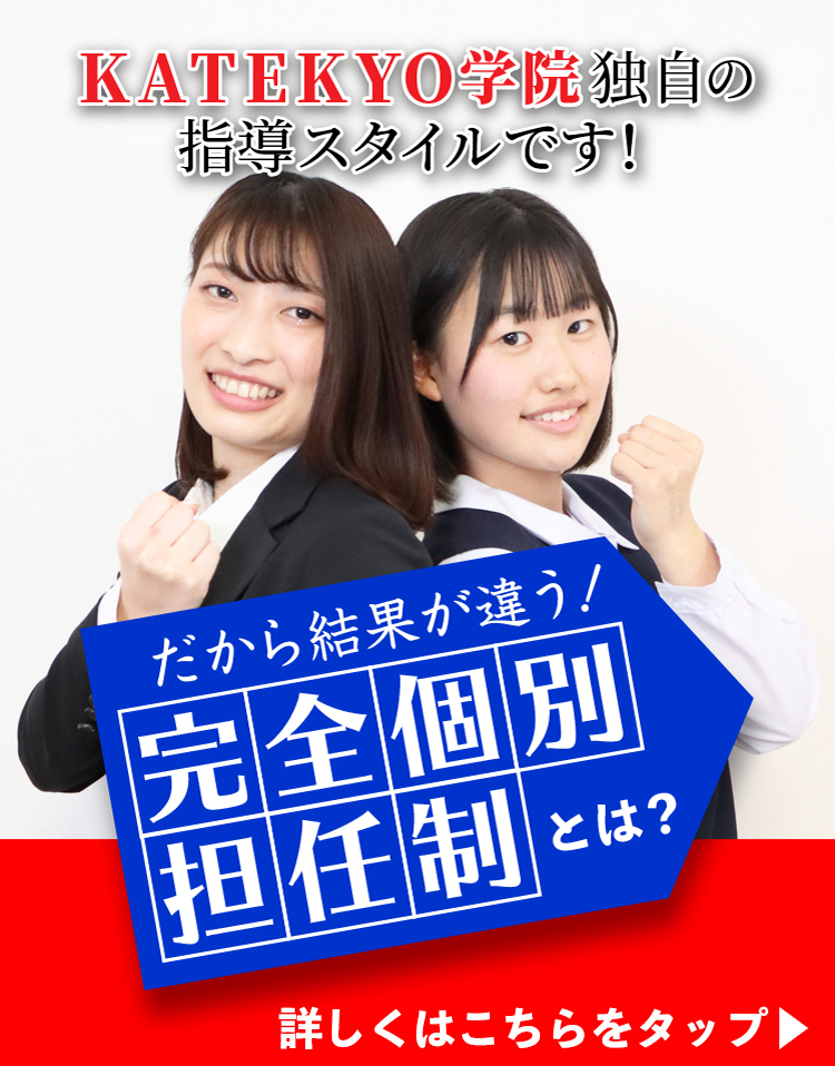 KATEKYO学院独自の指導スタイルです！だから結果が違う「完全個別担任制」とは？